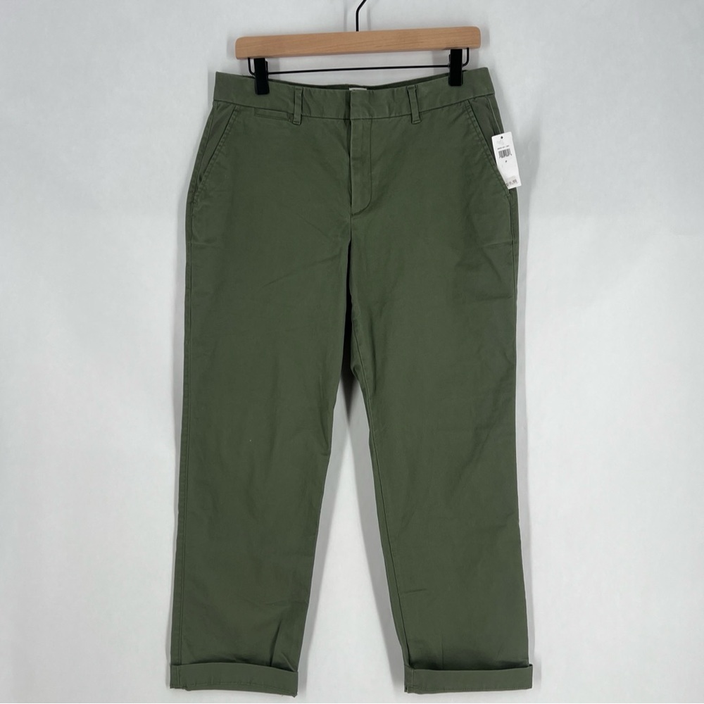 GAP Slim City Olive Green Stretch Cotton Pant NWT Size 8